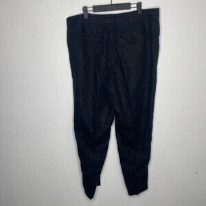 Lauren Ralph Lauren Womens Pants Size 14 Black Linen Straight Leg Casual Wear
